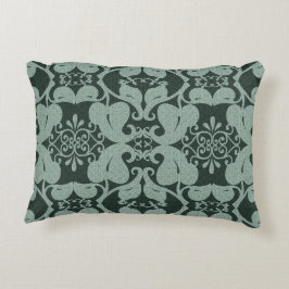 Almofada Decorativa Padrão Verde Moderno de Folha de Ornamentado Elega