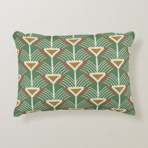 Almofada Decorativa padrão verde sem costura com linhas e calhas de ge