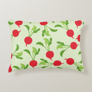 Almofada Decorativa Padrão Verde Vermelho Radish