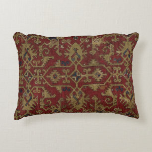 Almofada Decorativa Padrão Vermelho Persa Russo Antiquado Oriental Or