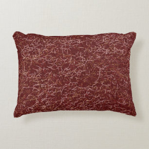 Almofada Decorativa Padrão Vermelho Simples de Arte de Thread de Abstr