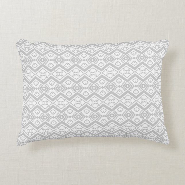 Almofada Decorativa Padrão ziguezague cinza fofo (Frente)