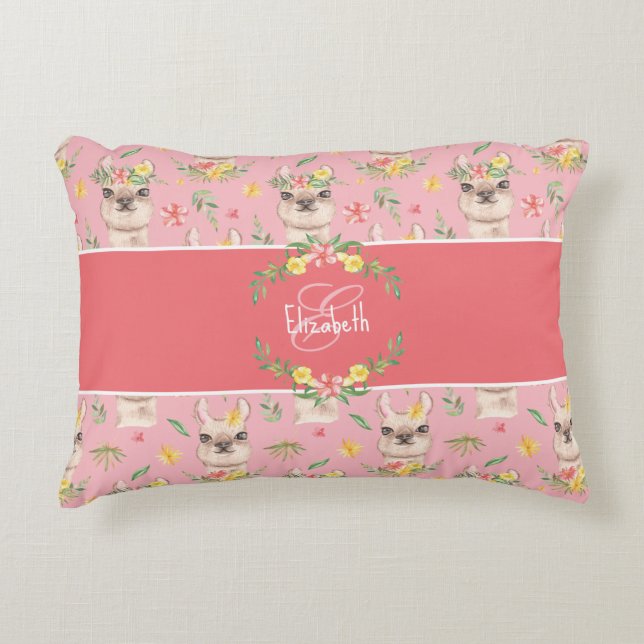 Almofada Decorativa Padrões de Lama Cor-de-Rosa para Pequenas Meninas  (Frente)