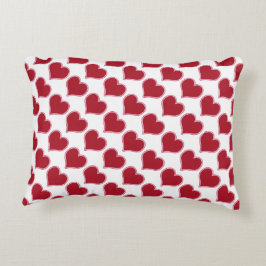 Almofada Decorativa Padrões do Coração Vermelho Cor-de-Rosa Dia de os