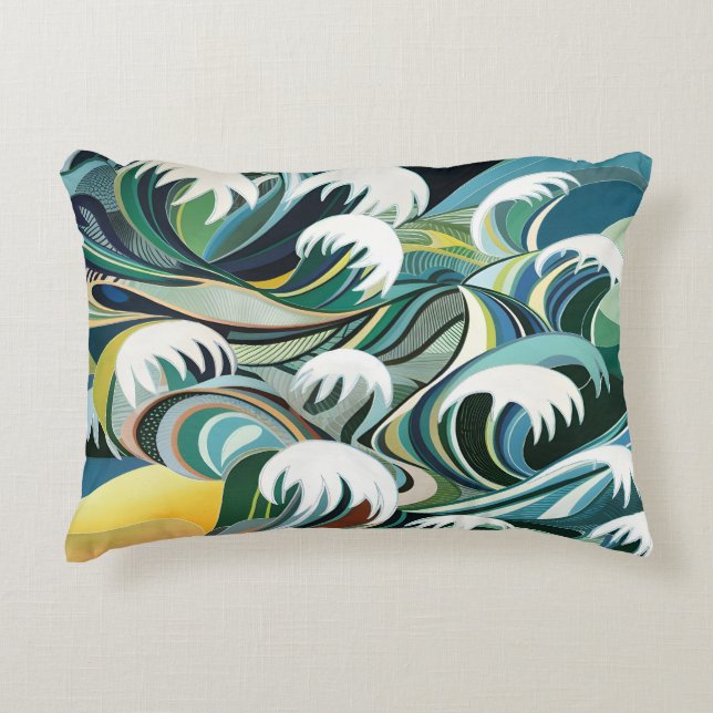 Almofada Decorativa Padrões inspirados pelo mar (Frente)