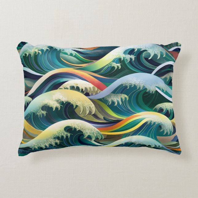 Almofada Decorativa Padrões inspirados pelo mar (Frente)