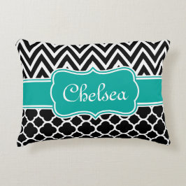 Almofada Decorativa Padrões Pretos de Lata/Cântero Nome do Teto