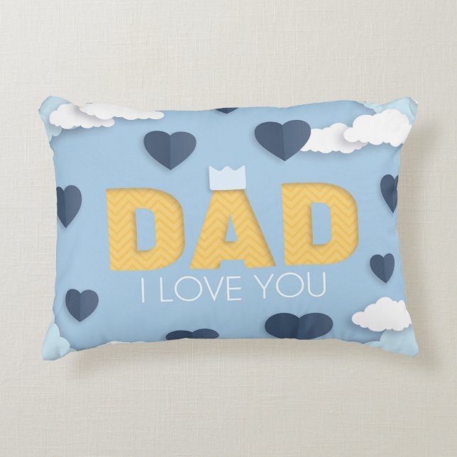 Almofada Decorativa Pai que te amo, presente dia de os pais (Frente)