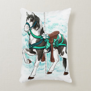 Almofada Decorativa Paint Carousel Horse Travesseiro