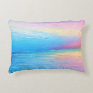 Almofada Decorativa Paisagem Azul e Rosa Ampla "Tarvask"