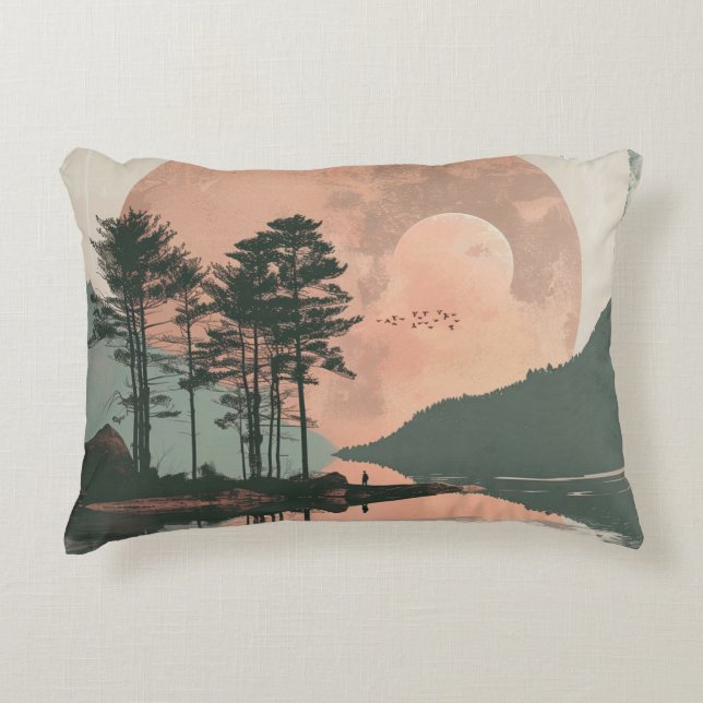 Almofada Decorativa Paisagem Boho Abstrato (1) (Frente)