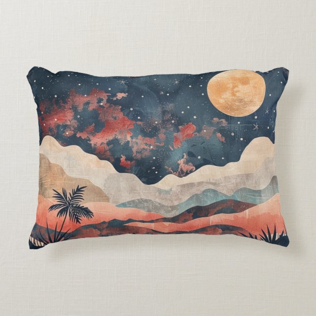 Almofada Decorativa Paisagem Boho Abstrato (24) (Frente)