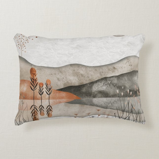 Almofada Decorativa Paisagem Boho Abstrato (3) (Frente)