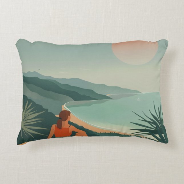 Almofada Decorativa Paisagem Boho Abstrato (9) (Frente)