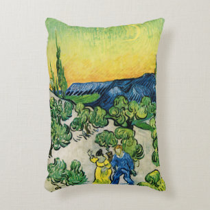 Almofada Decorativa Paisagem com Casal Caminhando de Vincent van Gogh