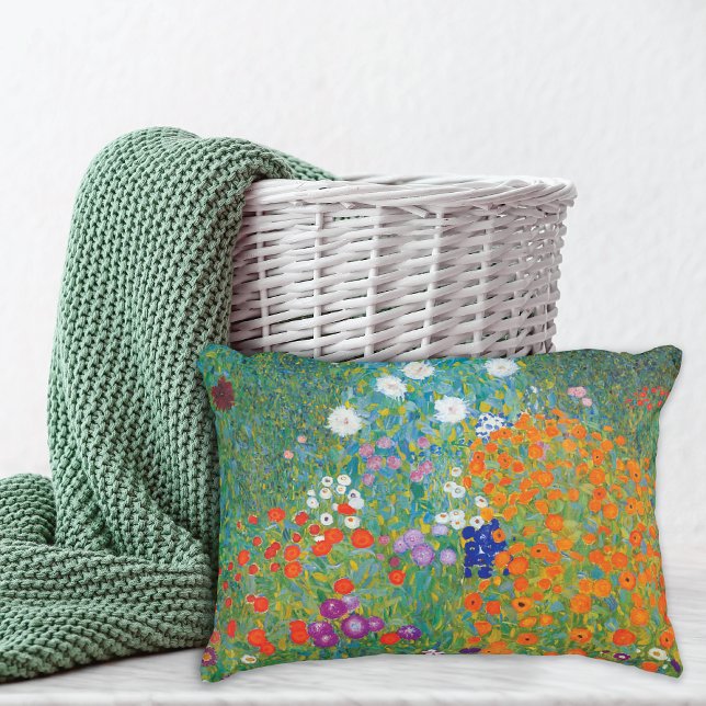 Almofada Decorativa Paisagem do Jardim de Algodão Flor Gustav Klimt (Criador carregado)