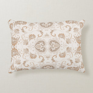 Almofada Decorativa Paisley em Beige Aestésico Moderno Tan Brown