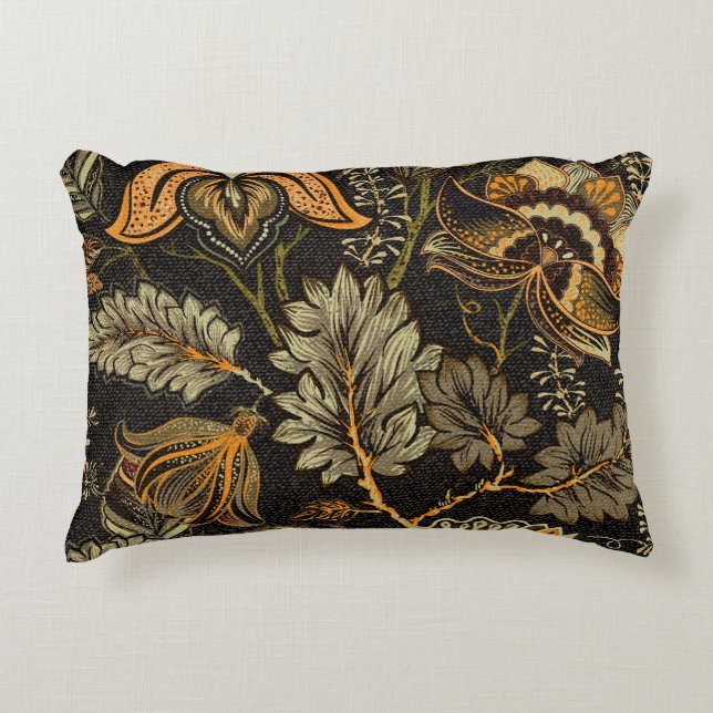 Almofada Decorativa Paisley floral indiano, padrão étnico uniforme. (Frente)