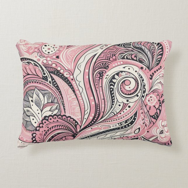 Almofada Decorativa Paisley Rosa O Travesseiro De Destaque Do Home Stu (Frente)