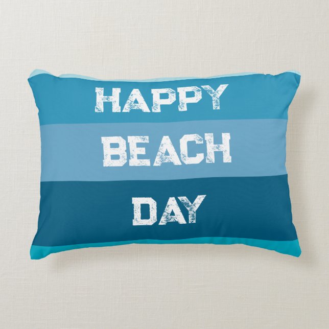 Almofada Decorativa Palavras de faixas azuis Modelo (Frente)