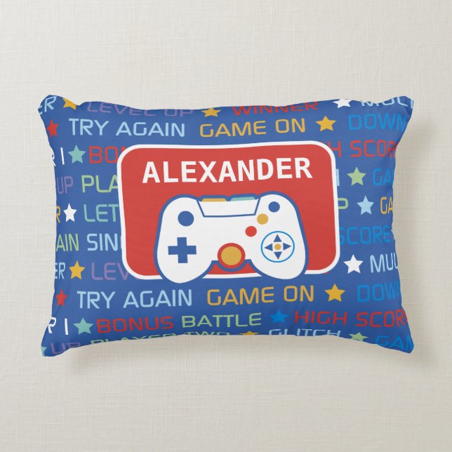 Almofada Decorativa Palavras de Jogos de Vídeo (Frente)