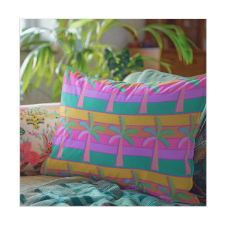 Almofada Decorativa Palm Primaveras Caribe Árvore Tropical Azul