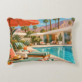 Almofada Decorativa Palm Springs Poolside Retro Mid Century Modern Art