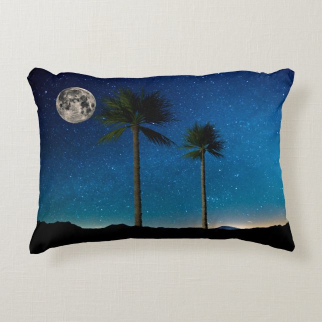 Almofada Decorativa Palmas à noite (Frente)