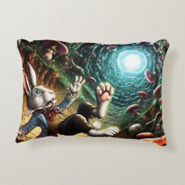 Almofada Decorativa Panicked Bunny Falling Down The Rabbit Hole