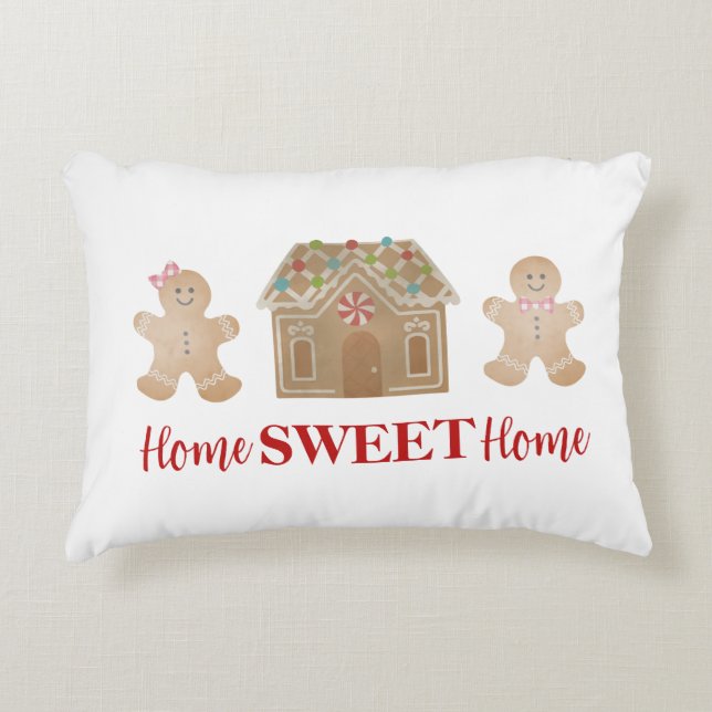 Almofada Decorativa Pão Reversível Natal com Xadrez Vermelha (Frente)