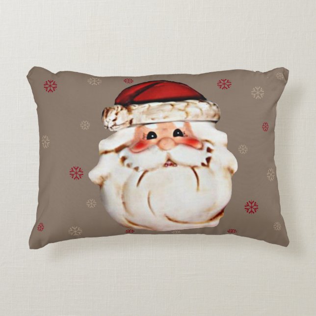 Almofada Decorativa Papai Noel clássico enfrenta (Frente)