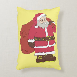 Almofada Decorativa Papai Noel de vermelho com saco de presentes e ócu