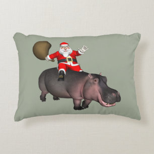 Almofada Decorativa Papais noeis Andando No Hippo