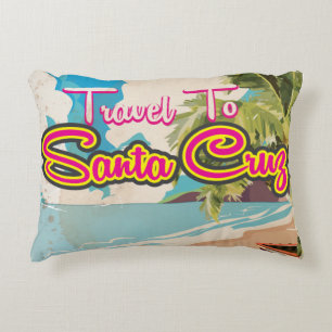 Almofada Decorativa Papais noeis Cruz Vintage Poster de férias