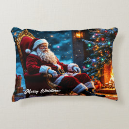 Almofada Decorativa Papais noeis do Polo Norte Luzes de Natal fantasia