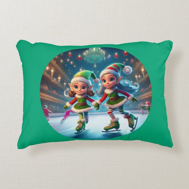 Almofada Decorativa Papais noeis Pequenos Auxiliares São Despejos De G (Frente)