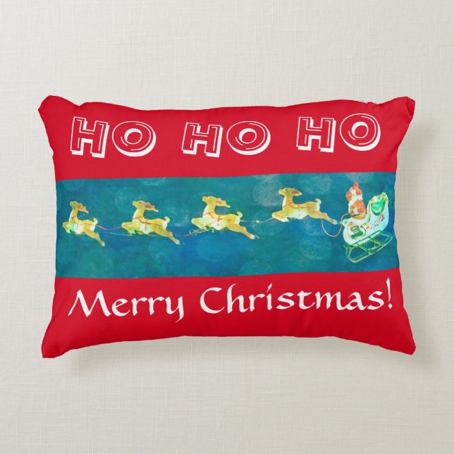 Almofada Decorativa Papais noeis Sleigh (Frente)