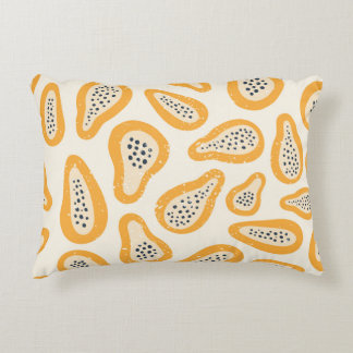 Almofada Decorativa Papaya Tropical: Grunge, Desenho Mão.
