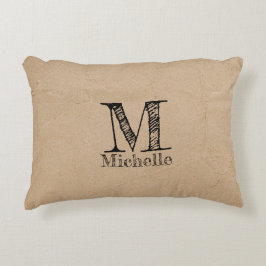 Almofada Decorativa Papel Castanho Russo Kraft castanho para aspecto m