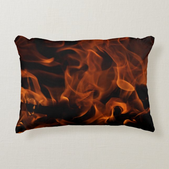 Almofada Decorativa Papel de parede de incêndio vermelho (Frente)