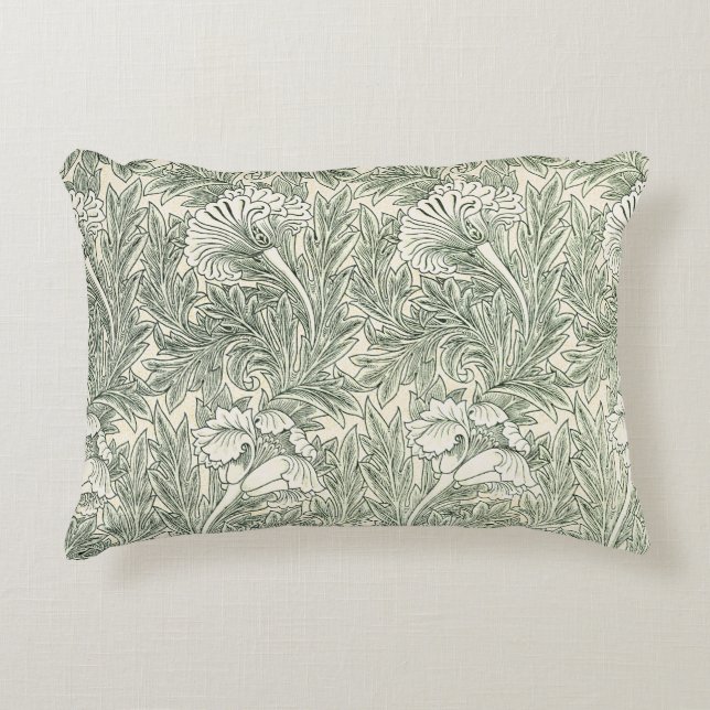 Almofada Decorativa Papel de Parede Tulipa Clássico Verde de William M (Frente)