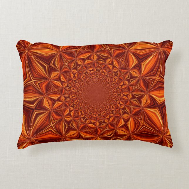 Almofada Decorativa Papel Digital Laranja - 28503- Caleidoscópio (Frente)