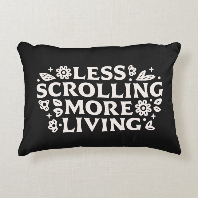 Almofada Decorativa Parar de rolar citações de doomscrolling estético (Frente)
