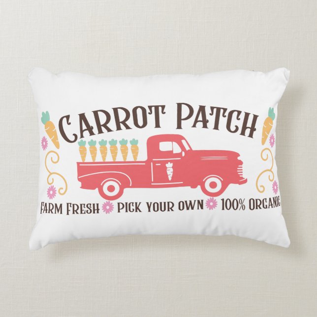 Almofada Decorativa Páscoa Carrot Patch Home Decor (Frente)