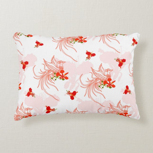 Almofada Decorativa Pássaro Phoenix E Flor Phoenix Sem Olho (Frente)