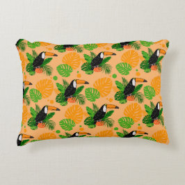 Almofada Decorativa Pássaro Tátil Tropical Padrão sem costura