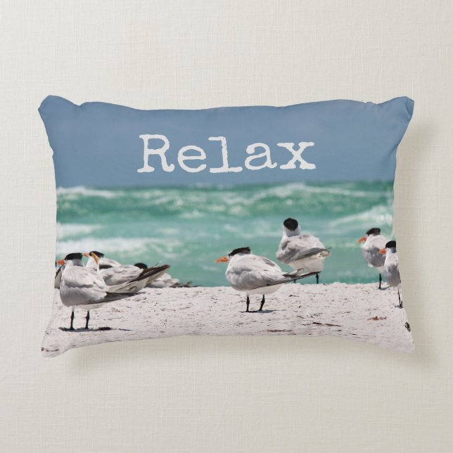 Almofada Decorativa Pássaros em Beach Relax (Frente)