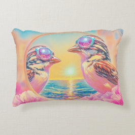 Almofada Decorativa Pássaros legal com óculos Sunset
