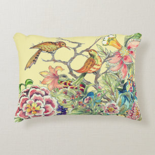 Almofada Decorativa Pássaros orientais na Chinoiserie Yellow do Jardi