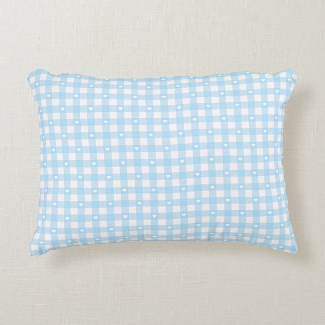 Almofada Decorativa Pastel Blue Checks (Frente)